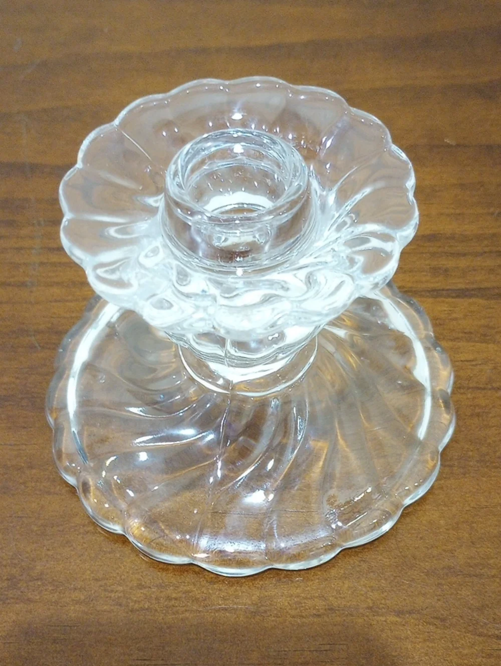 Fostoria Colony Swirl Crystal Candle Holders, Set Of 2 - Vintage!